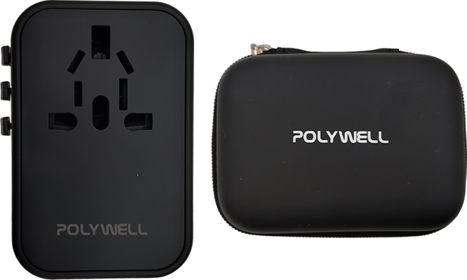 POLYWELL 寶利威爾 多合一萬國轉接頭 雙Type-C+ USB-A(附收納盒), PW15-T05-A105, 1個