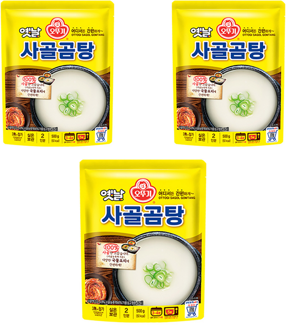 오뚜기 옛날 사골곰탕 국물, 500g, 3개