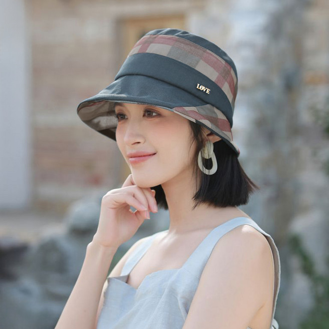 아뗄릭 베이직 체크 포인트 우아한 엄마 벙거지 모자 10266