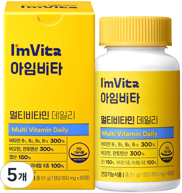 아임비타 멀티비타민 데일리, 60정, 5개