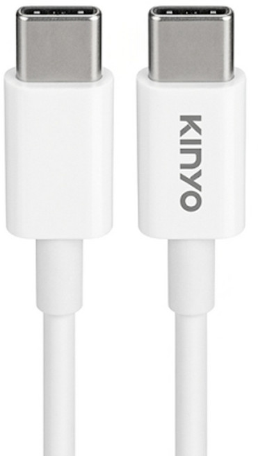 Kinyo TYPE-C to TYPE-C 充電傳輸線, 1m, 白色, 1條