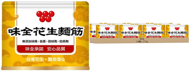 味全 花生麵筋罐頭, 170g, 24罐