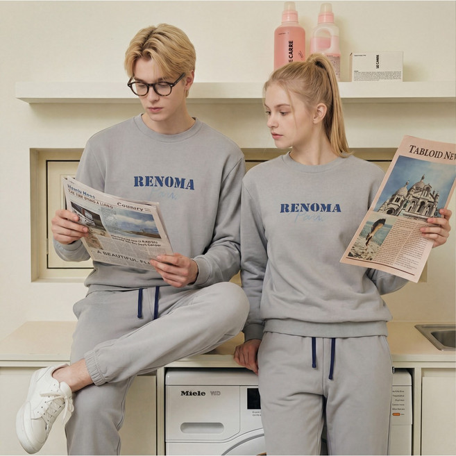 레노마 커플용 컴포트 융기모 9부 이지웨어 상하의 세트