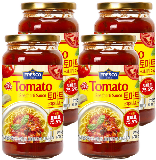 오뚜기프레스코 토마토 스파게티소스, 600g, 4개