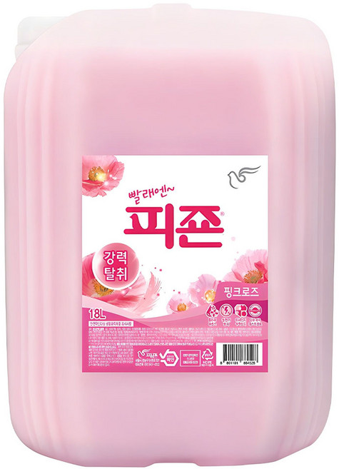 피죤 레귤러 섬유유연제 핑크로즈 본품, 18L, 1개