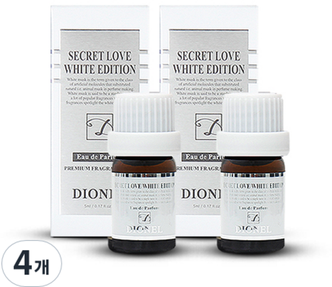 DIONEL Secret Iove White Edition女性私密處香氛護理油, 5ml, 4瓶