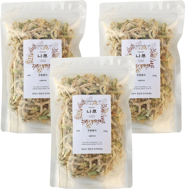 나물투데이 국내산 건무말랭이, 200g, 3개