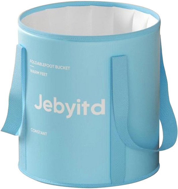 Jebyitd 5層保溫折疊泡腳桶 附收納袋 37 x 32cm, 1個, 藍色