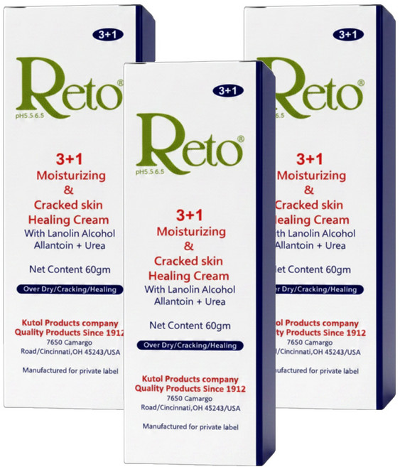 Reto 3+1填補保濕 乾燥龜裂深層修護霜, 60g, 3條