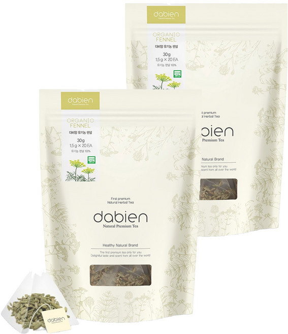 다비앙 유기농 펜넬차 티백, 1.5g, 20개입, 2개