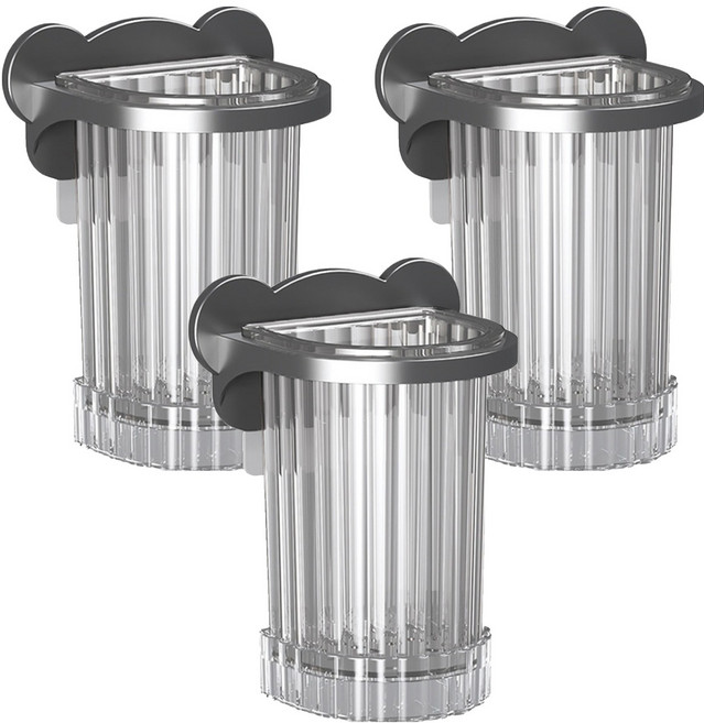 리빙공감 호텔식 물빠짐 부착식 칫솔꽂이, 블랙, 3개