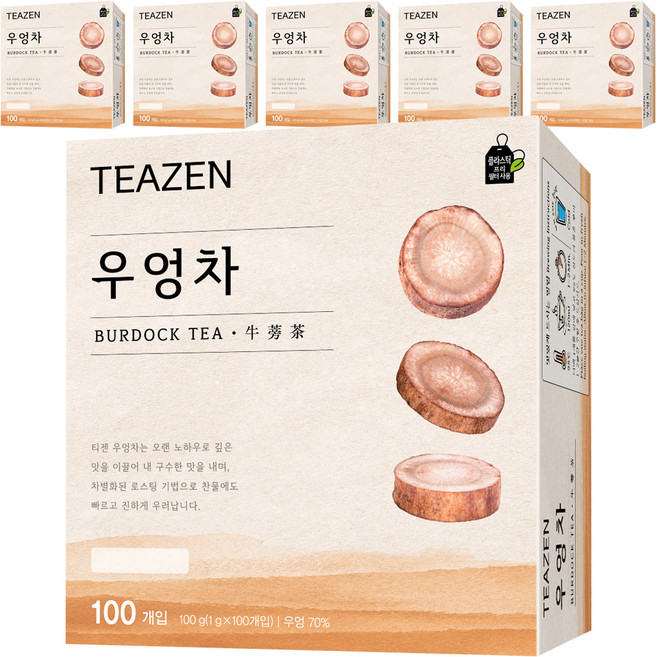 티젠 우엉차, 1g, 100개입, 6개