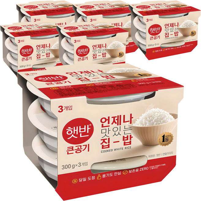 햇반 큰공기, 300g, 18개