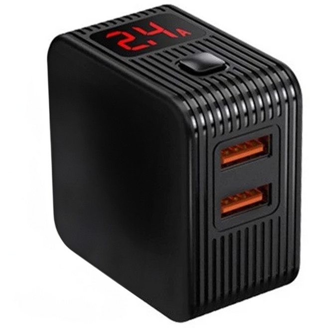 HONG JIN 宏晉 2-Port 手機充電器 Fast Charging Auto Power Off 2.4A Output 黑色
