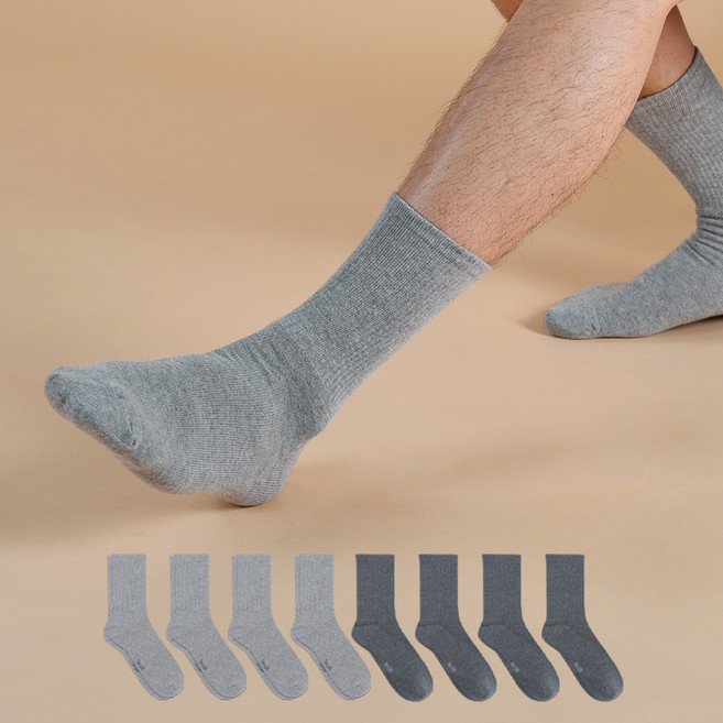 삭피엔스 남성용 프리미엄 장목 스포츠 밴드 양말 8켤레 세트