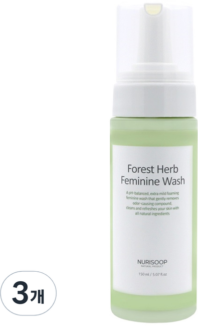 누리숲 녹삼초 여성청결제, 150ml, 3개