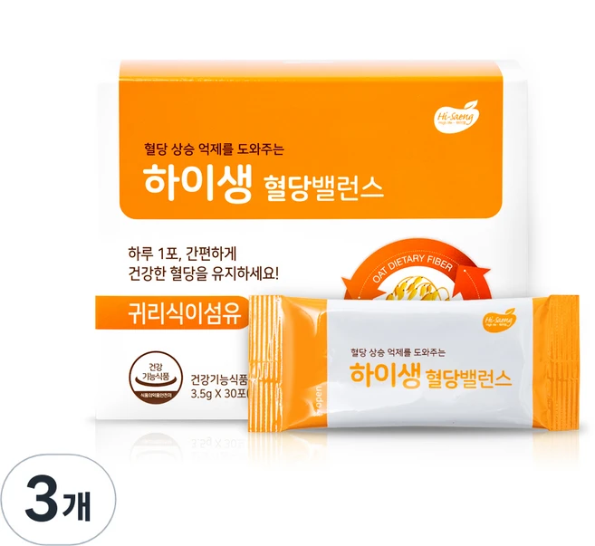 하이생 귀리식이섬유 혈당밸런스 30p, 105g, 3개 - 쿠팡