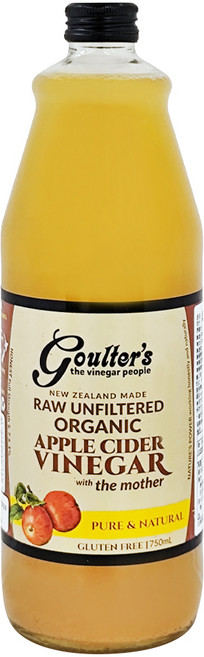 goulter's Vinegar 紐西蘭有機蘋果醋 未過濾, 750ml, 1瓶