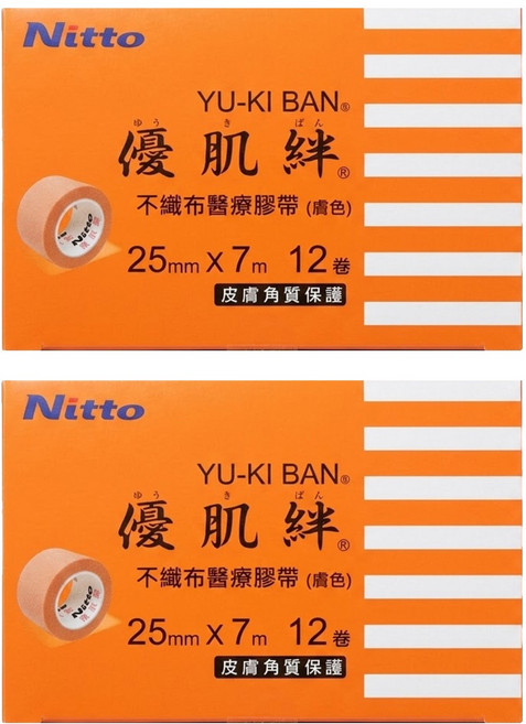 Nitto 日東 優肌絆不織布透氣膠帶 3252-TW-12 25mm x 7m 12個, 2盒