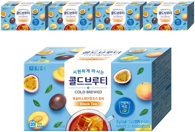 담터 콜드브루티 복숭아 패션후르츠 홍차, 1.5g, 20개입, 5개