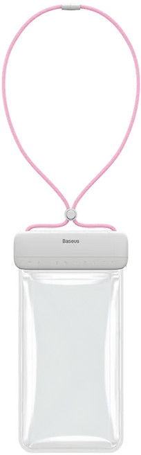 Baseus 倍思 Let's go 滑蓋手機防水袋, 白色/粉色, 1個