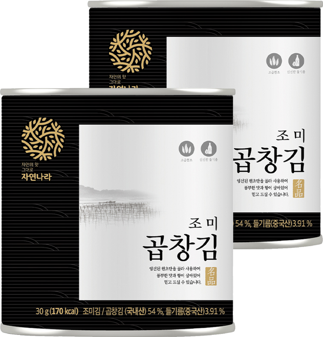 자연나라 곱창김 캔, 30g, 2개