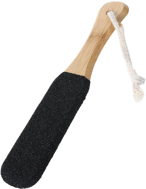 AHOYE 全面磨腳美足搓腳板 五面磨砂設計 乾濕兩用 木質手柄 美足護理, 1支, 1入