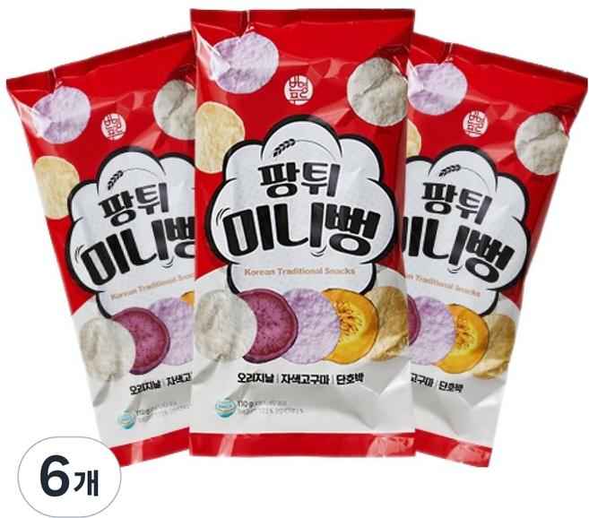 팡튀 미니뻥 뻥튀기, 6개, 110g