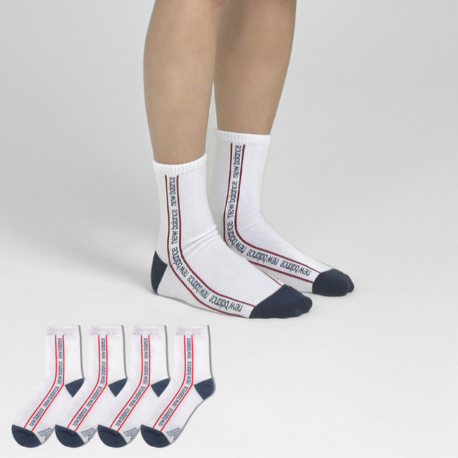 New Balance 側邊Logo中筒襪 4雙