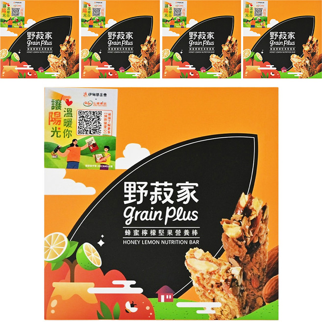 grain plus 野菽家 營養棒 蜂蜜檸檬口味 7入, 210g, 5盒