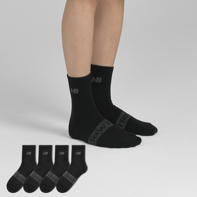 New Balance 網眼Logo氣墊中筒襪 4雙