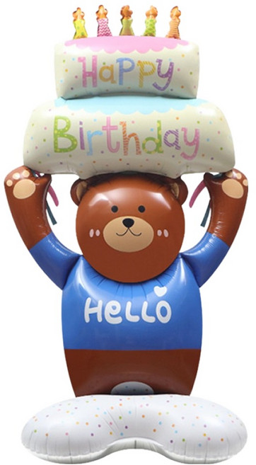 코히모 곰돌이 초대형 생일 파티 벌룬 은박 풍선 5W0450, 2개, 혼합색상