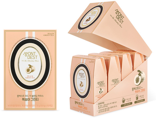 몽베스트 위드 더 블랜딩 하우스 복숭아 그린티, 800mg, 10개입, 4개