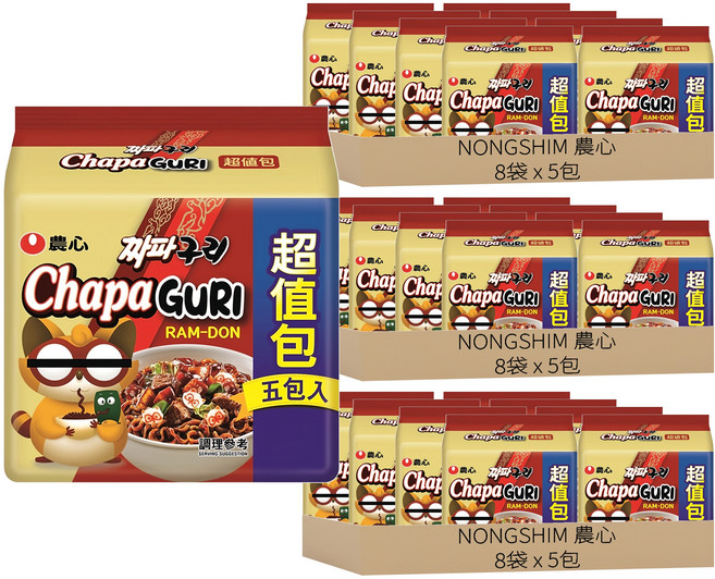 NONGSHIM 農心 浣熊炸醬烏龍麵 140g, 120包