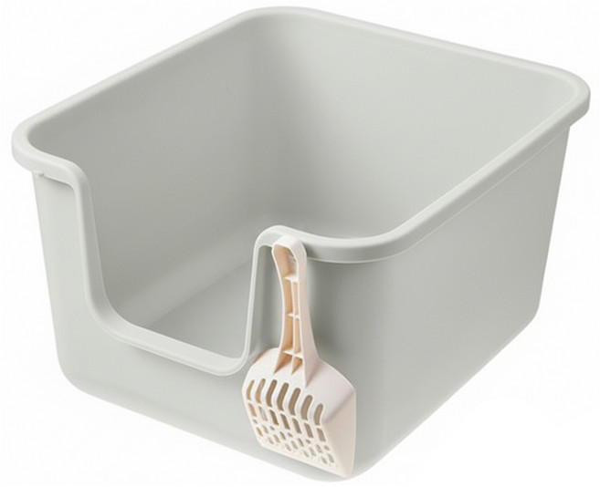 Tamsaa 基本款貓砂盆 + 砂鏟, 灰色, 1組