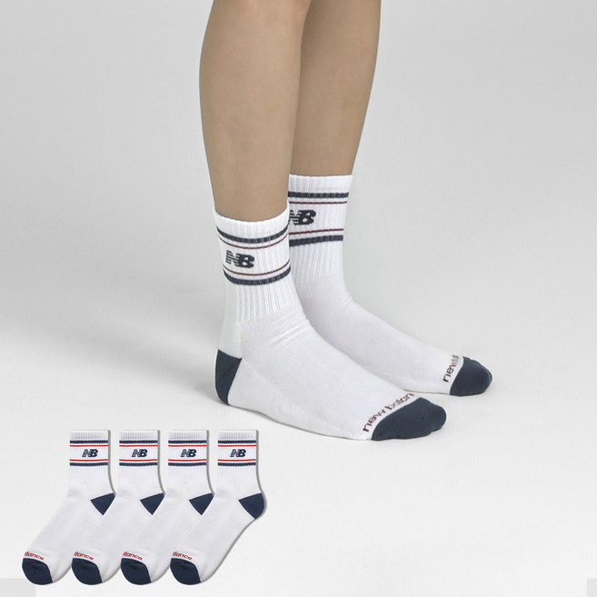 New Balance 男性運動緩震中筒襪 4雙