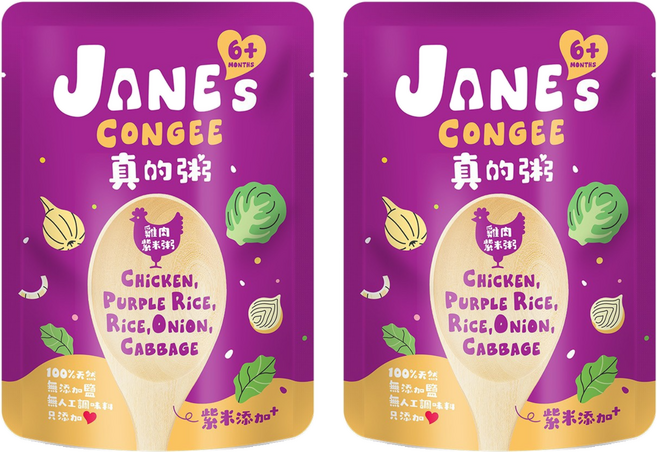 JANE's CONGEE 真的粥 雞肉紫米粥, 150g, 2包