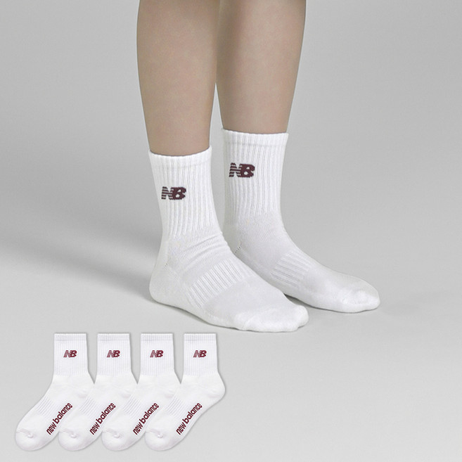 New Balance 基本款Logo毛圈中筒襪 4雙