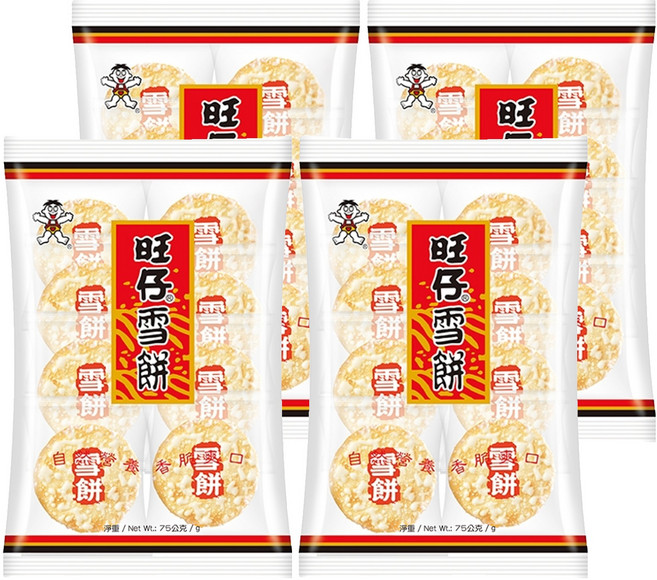 旺旺 旺仔雪餅, 75g, 4袋