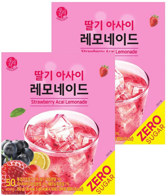 우리차 딸기 아사이 레모네이드, 5g, 50개입, 2개