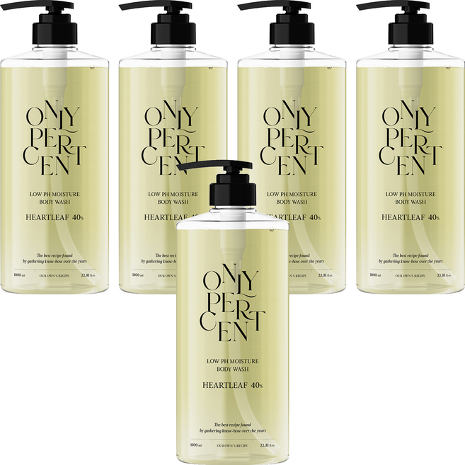 온리퍼센트 어성초 40 약산성 모이스처 바디워시, 5개, 1L