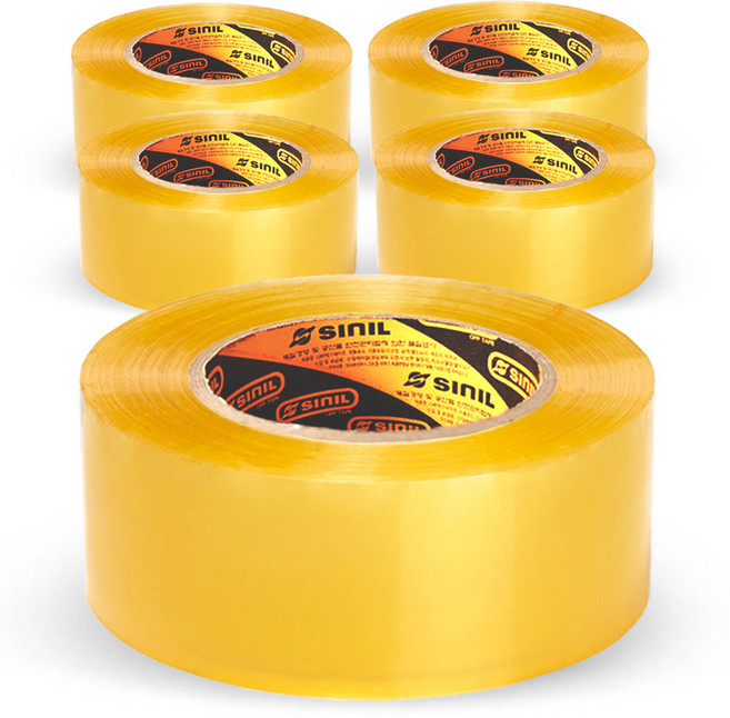신일테이프 박스 테이프 48mm x 100m, 투명, 5개