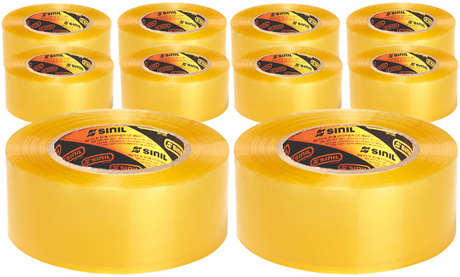 신일테이프 박스테이프 48mm x100m, 투명, 10개