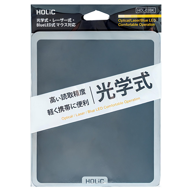 HOLiC CABLES 光學鼠墊 03BK, 黑色, 1個