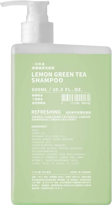 TEAORY 一日茶道 洗髮精 檸檬綠茶, 1個, 600ml