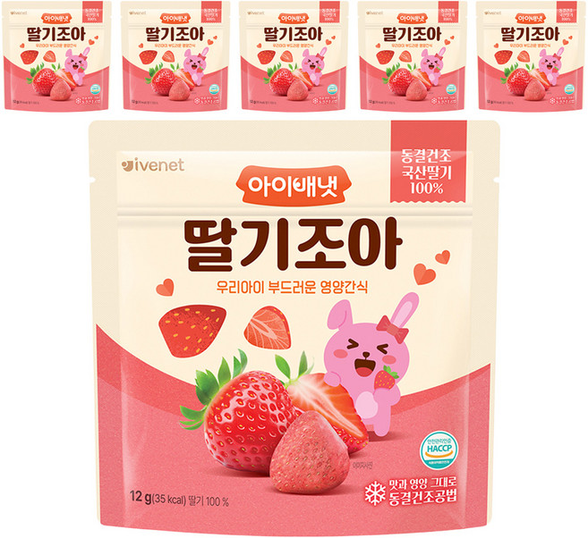 아이배냇 딸기 조아 과일칩, 12g, 6개