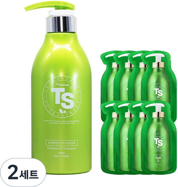 TS 프리미엄 트리트먼트 500ml + 여행용 파우치 8p 세트, 2개