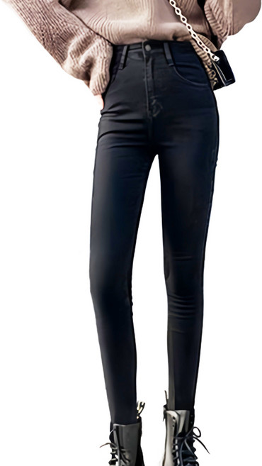 高腰彈力貼身牛仔褲 棉+聚酯纖維