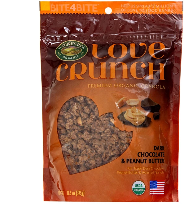 네이쳐스패스 러브 크런치 다크초코 앤 피넛버터 그래놀라 시리얼, 325g, 1개 - 쿠팡