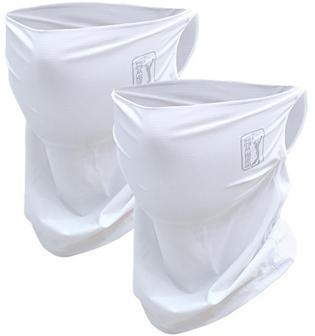 PGA투어 챔피언십 남녀공용 쿨링 자외선차단 마스크 2P 세트, 화이트, 1세트